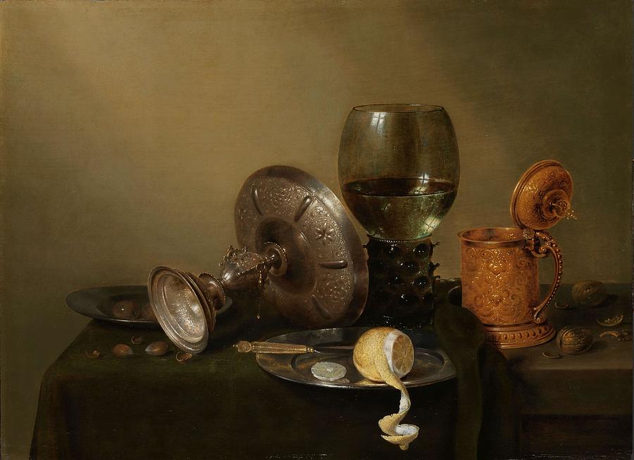 Still Life with a gilded Beer Tankard. #1 Painting by Willem Claesz Heda Still Life with a gilded Beer Tankard. #1 Painting by Willem Claesz Heda