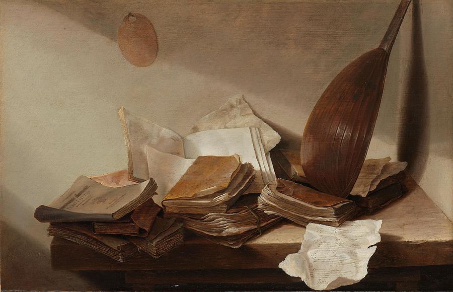 Still Life with Books. #1 Painting by Jan Davidsz de Heem