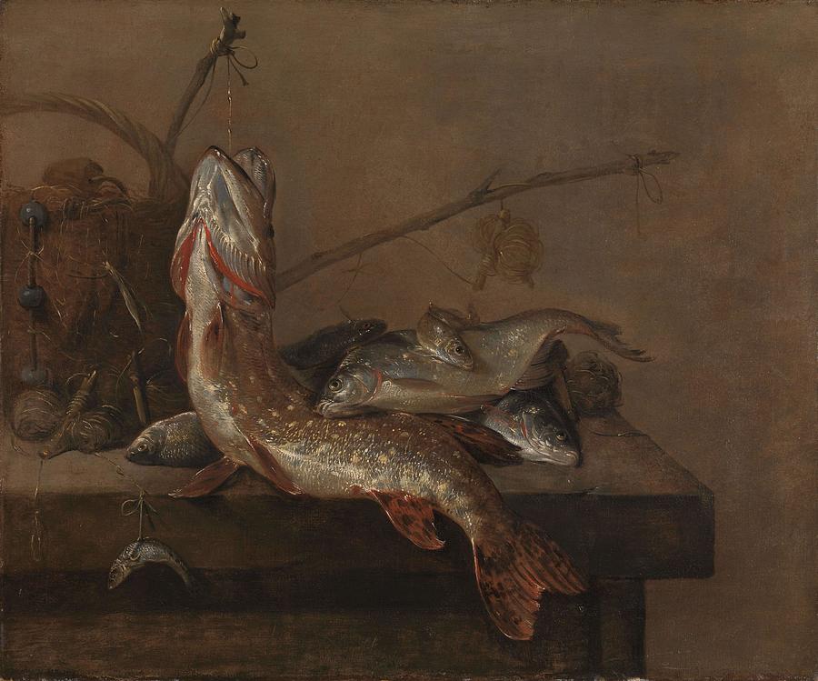 Still life with fish. #1 Painting by Pieter van Noort Still life with fish. #1 Painting by Pieter van Noort