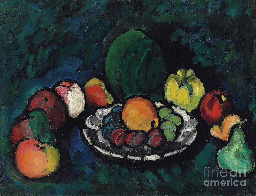 Still Life With Fruit #1 Drawing by Heritage Images