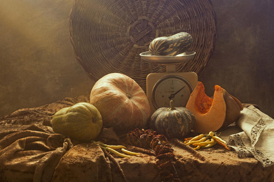 Pumpkin Photograph - Still Life With Pumpkins #1 by Ustinagreen
