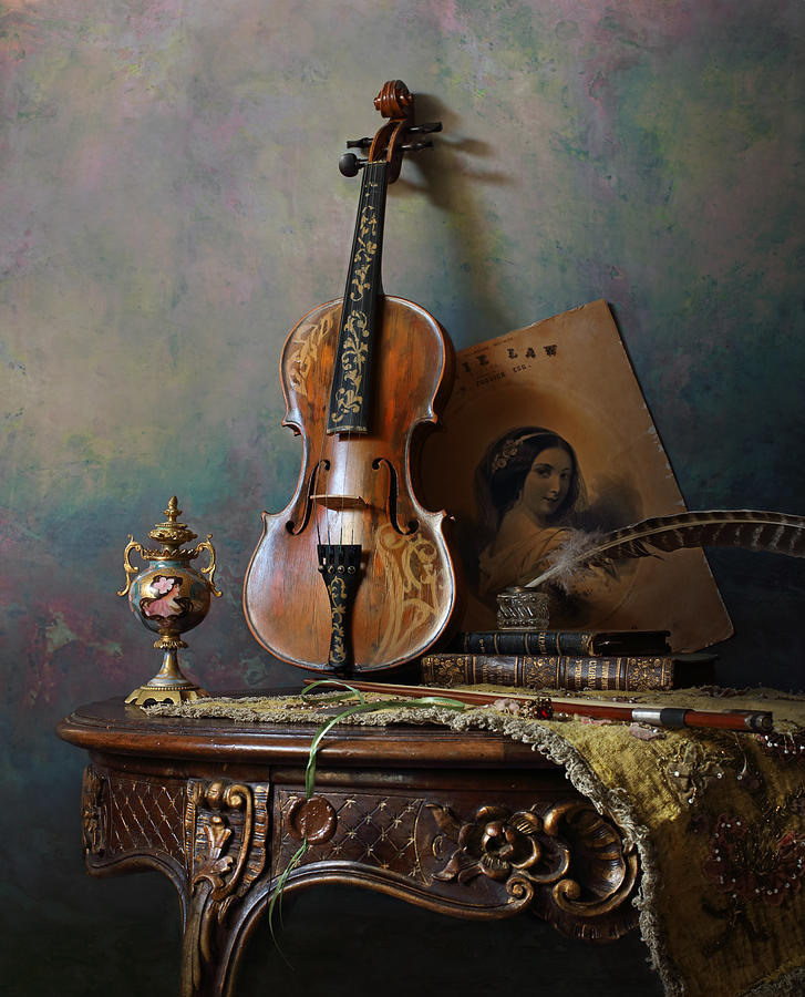 Music Photograph - Still Life With Violin #1 by Andrey Morozov