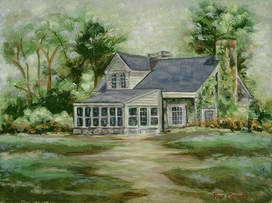 Stone Cottage At Val Kill Painting By Rose Gennaro