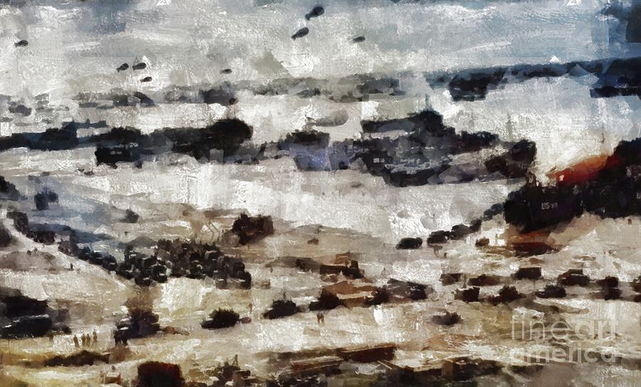 Storming Okinawa, WWII #1 Painting by Esoterica Art Agency