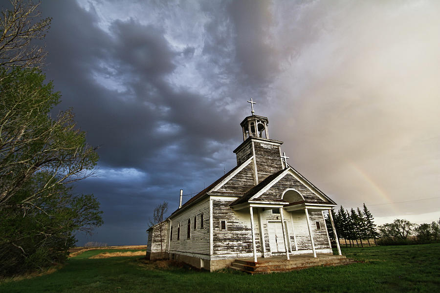 Stormy SK Church #2 Photograph by Ryan Crouse