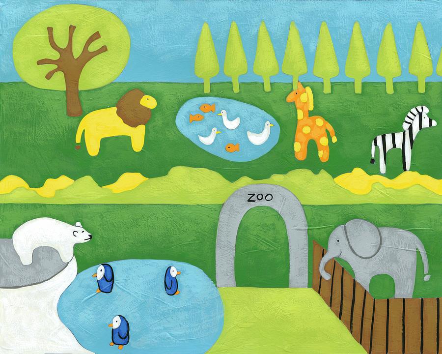 Animal Painting - Storybook Zoo #1 by Chariklia Zarris