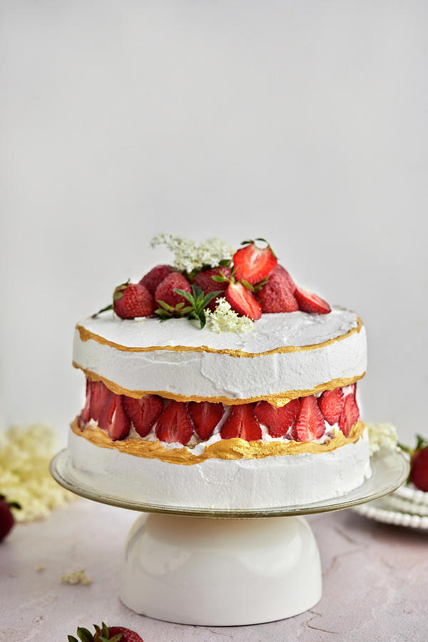 Strawberry Fault Line Cake #1 Photograph by Natasa Dangubic