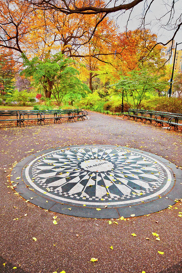 Strawberry Field, Central Park Nyc #1 Digital Art by Claudia Uripos