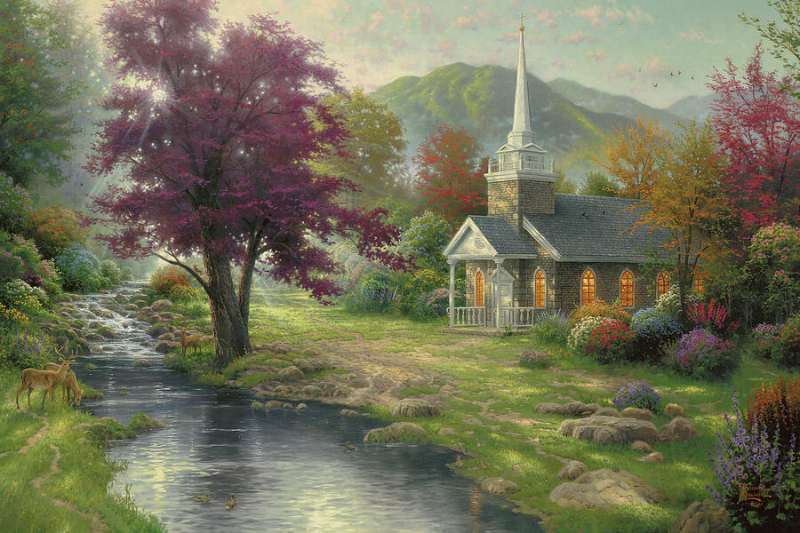 Streams Of Living Water #1 Painting by Thomas Kinkade Streams Of Living Water #1 Painting by Thomas Kinkade