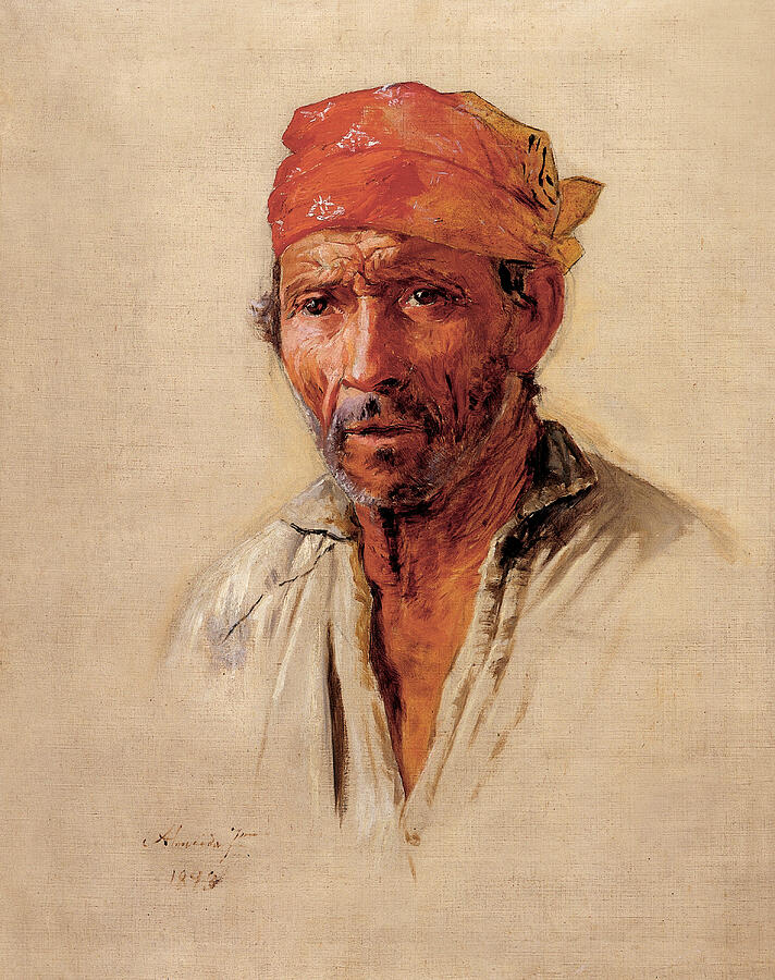 Study of Caipiras Head, from 1893 Painting by Almeida Junior