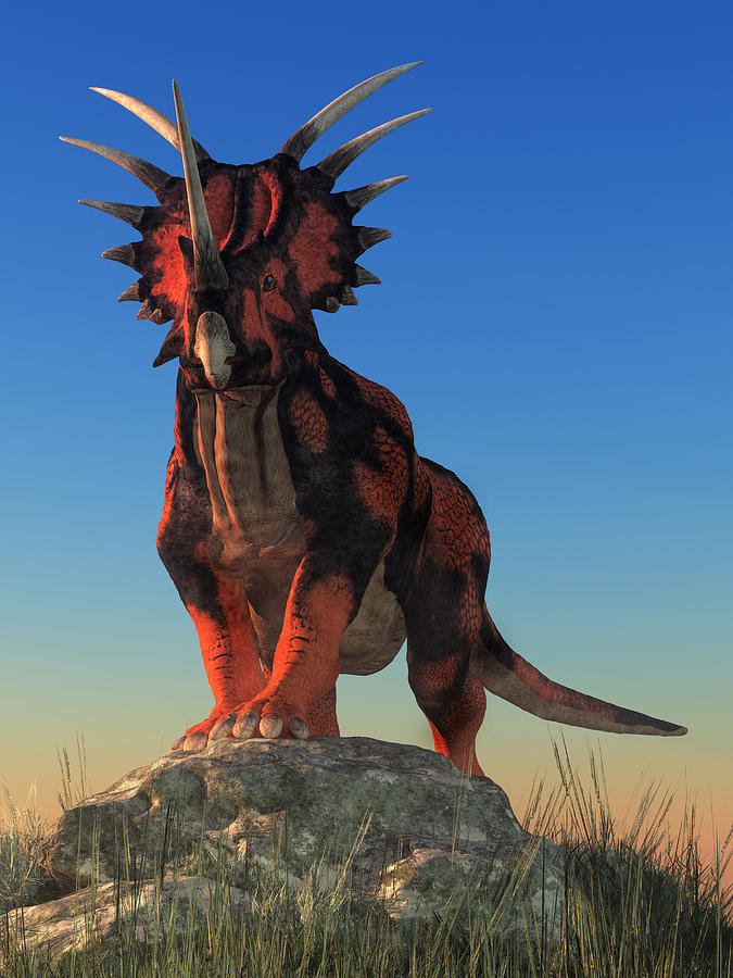 Styracosaurus #1 Digital Art by Daniel Eskridge