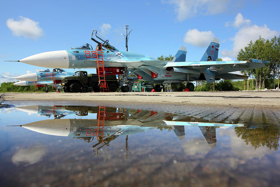 Su-33 Jet Fighters Of The Russian Navy #1 Photograph by Artyom Anikeev