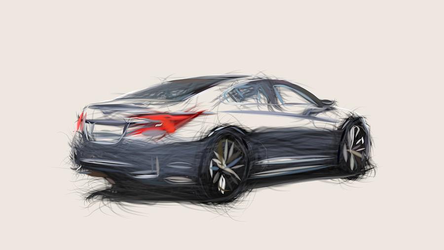 Subaru Legacy Drawing #2 Digital Art by CarsToon Concept