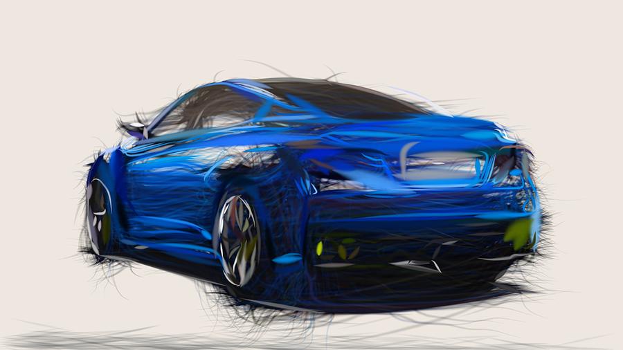 Subaru WRX Drawing #2 Digital Art by CarsToon Concept
