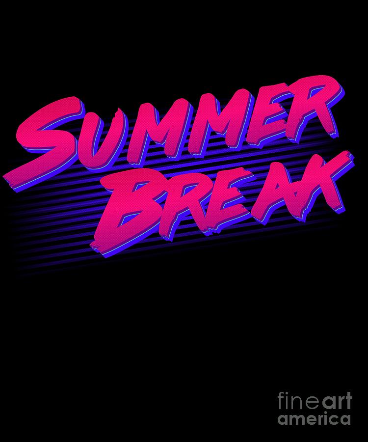 Summer Break Retro Digital Art by Flippin Sweet Gear