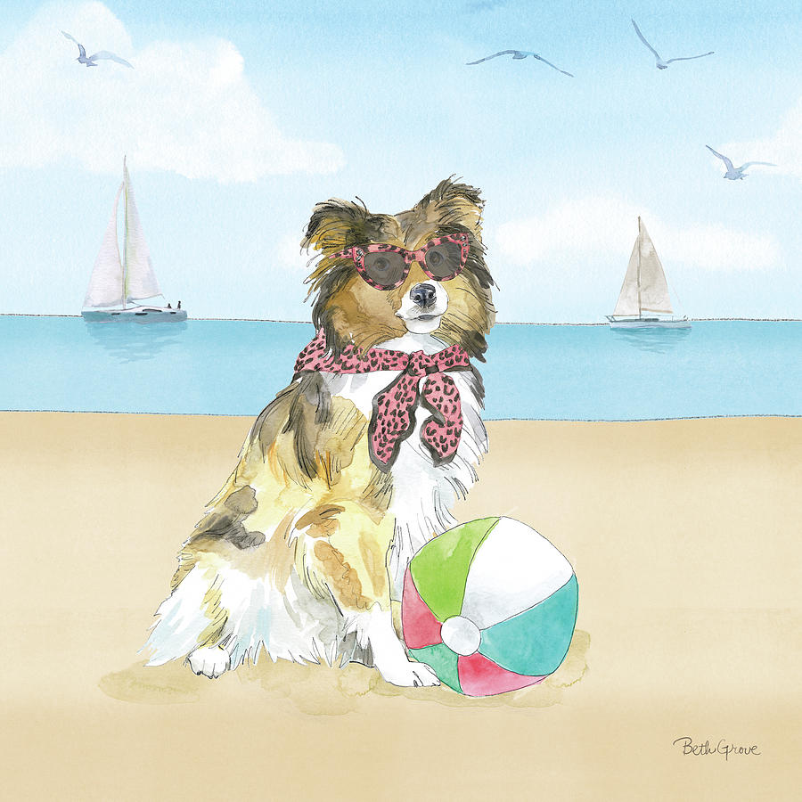 Animal Painting - Summer Paws V No Words #1 by Beth Grove