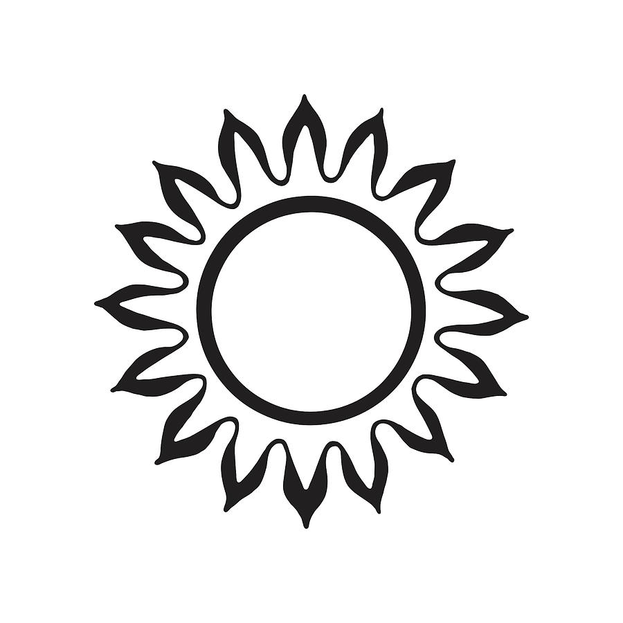 black and white sun border