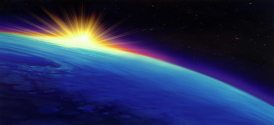 Sun Rising Over The Earth #1 Photograph by Panoramic Images