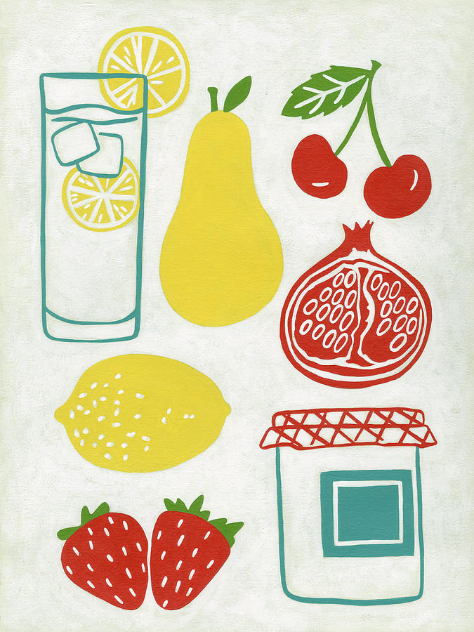 Lemon Painting - Sunday Picnic #1 by Chariklia Zarris