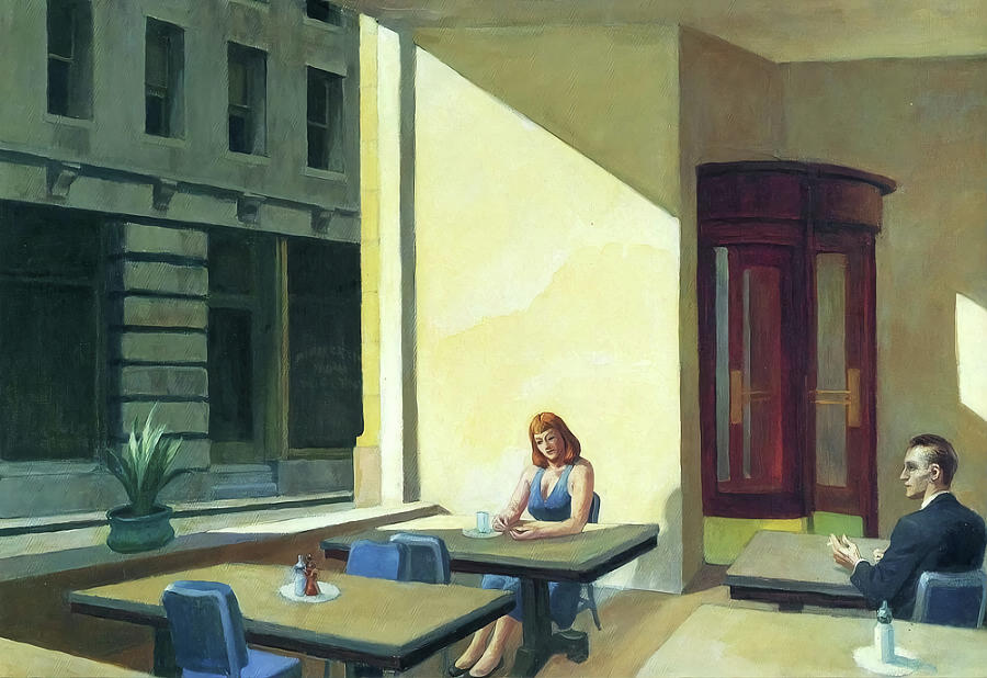 Edward Hopper Painting - Sunlight In A Cafeteria by Edward Hopper