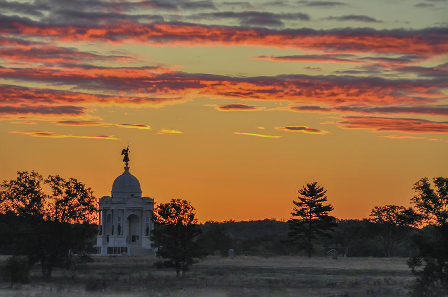 Sunrise at Gettysburg National Park #1 Photograph by Bill Cannon