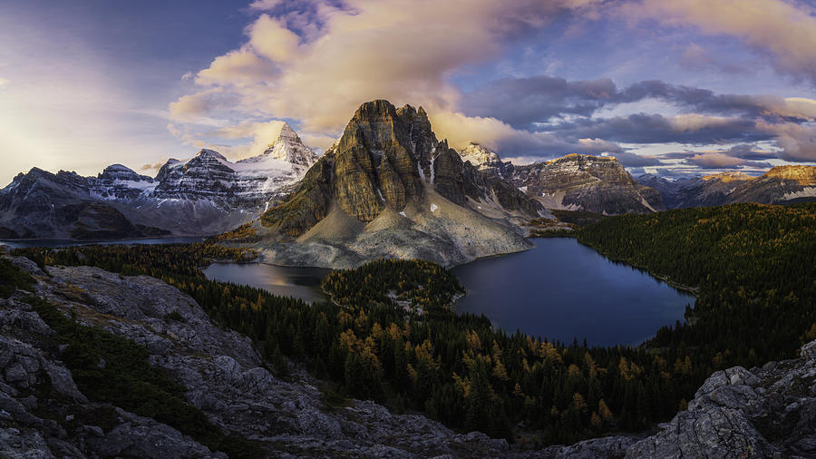 Fall Photograph - Sunrise At Mt. Assiniboine #1 by Jenny L. Zhang ( ???