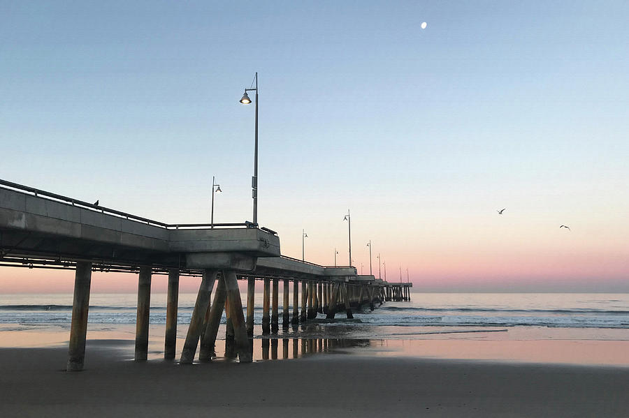 Sunrise at Venice Beach Pier #1 Photograph by Art Block Collections