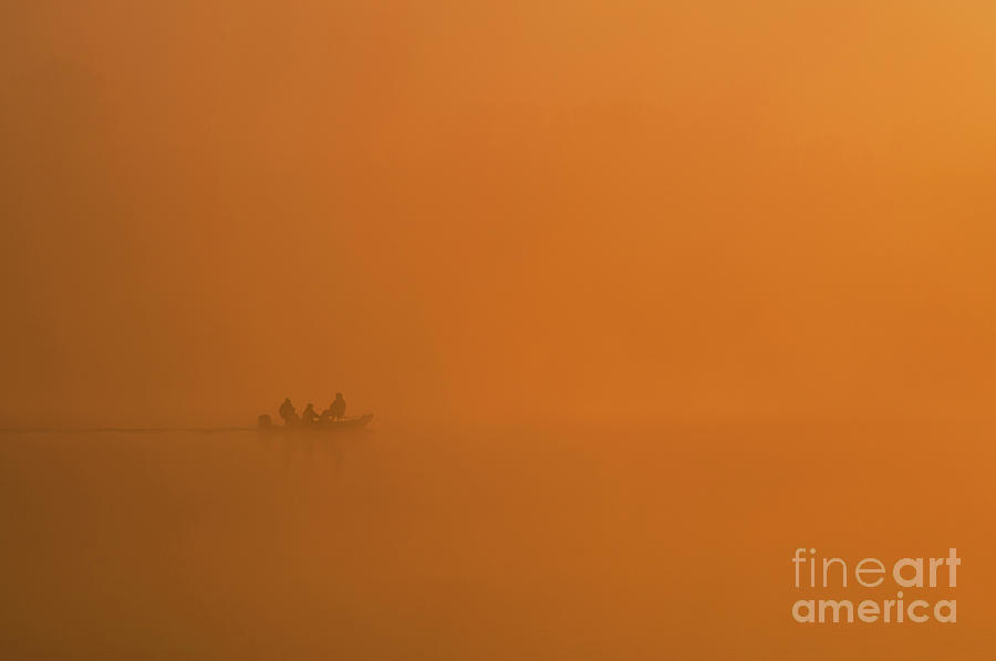 Sunrise on Lake Cassidy with Fishermen #1 Photograph by Jim Corwin