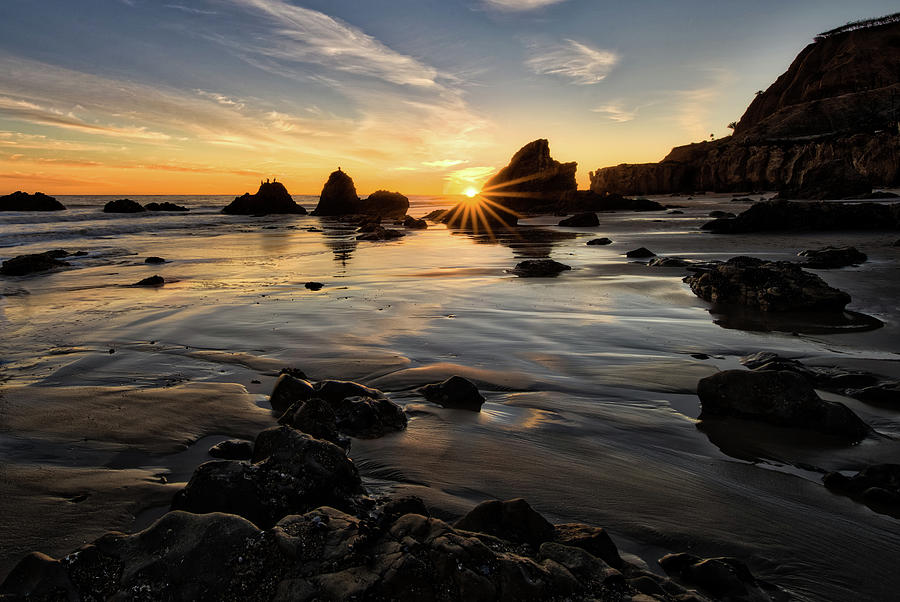 Sunset at El Matador Beach #1 Photograph by Dean Ginther