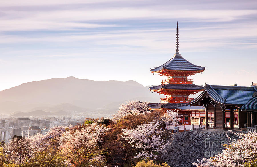Japan Photograph - Sunset At Kiyomizu-dera Temple And by Thipjang Japan Photograph - Sunset At Kiyomizu-dera Temple And by Thipjang