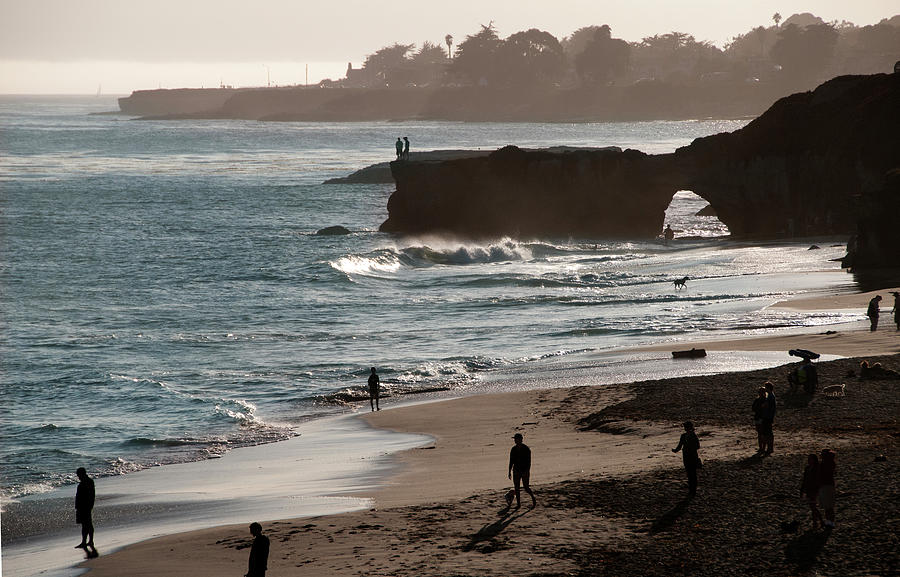 Sunset At Santa Cruz Beach #1 Photograph by Mitch Diamond