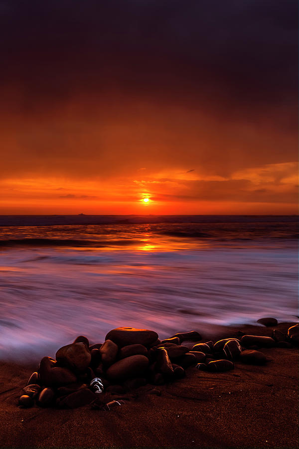 Sunset at Widemouth Bay, Cornwall.  #1 Photograph by Maggie Mccall