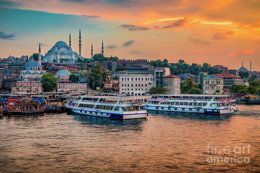 Turkey Photograph - Sunset in Istanbul by Pavel Kotelevskii