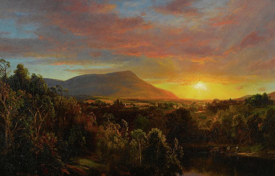 Sunset Painting - Sunset In The Catskills by De Witt Clinton Boutelle