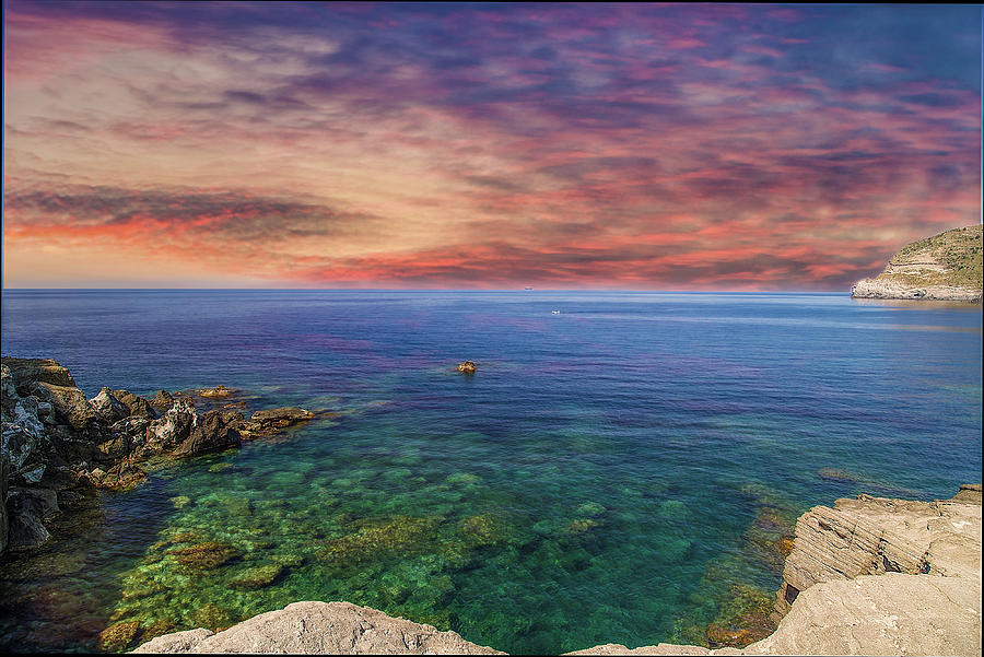 sunset on Italian sea #1 Photograph by Vivida Photo PC