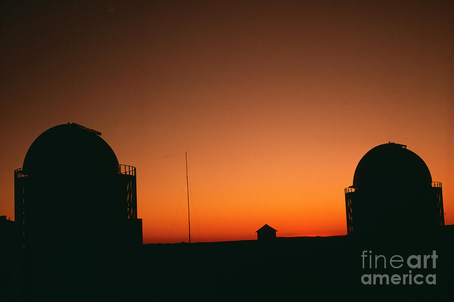Sunset Over South African Observatories #1 Photograph by John K. Davies/science Photo Library