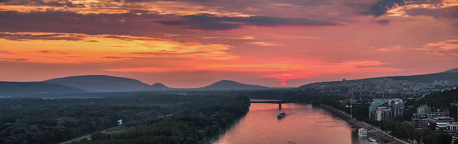 sunset over the Danube river #1 Photograph by Vivida Photo PC