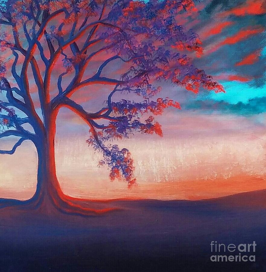 Sunset Tree #1 Painting by Cynthia Vaught