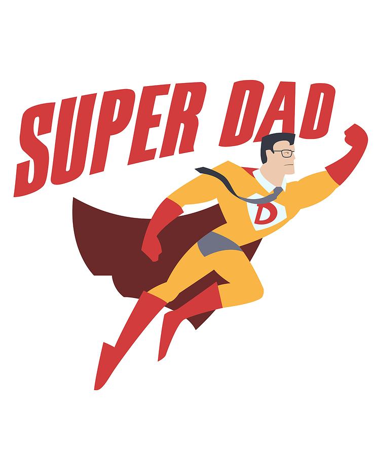 Superhero Super Dad Digital Art by Cute and Funny Animal Art Designs ...