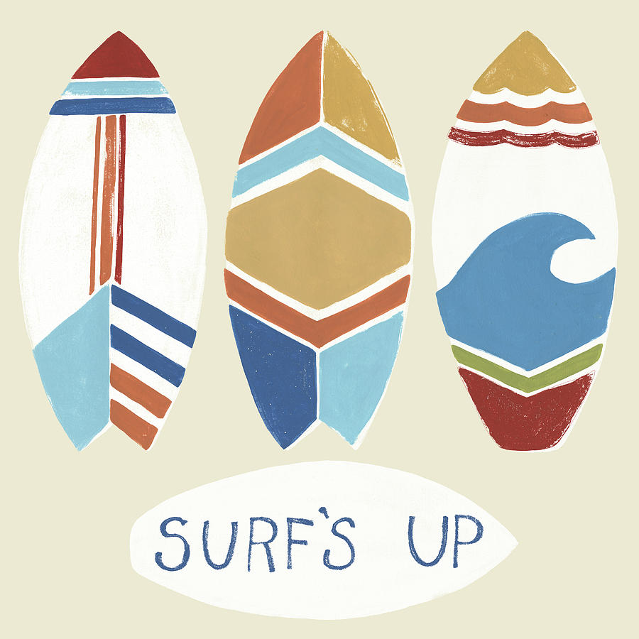 Sports Painting - Surfs Up! I #1 by June Erica Vess