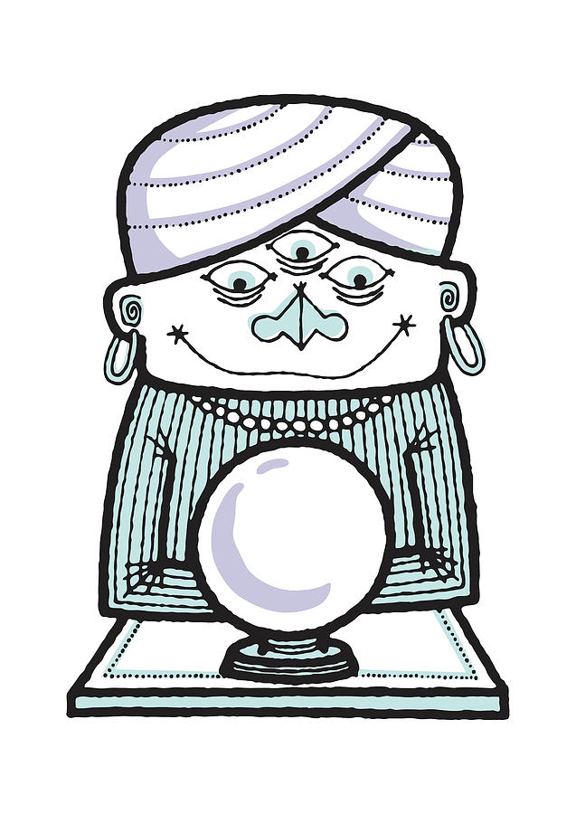 Magic Drawing - Swami with Crystal Ball #1 by CSA Images