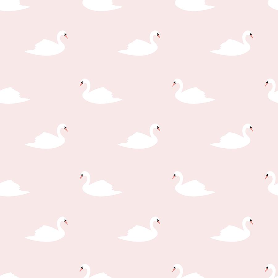 Swan seamless pattern on pink background Digital Art by Jelena Obradovic -  Fine Art America