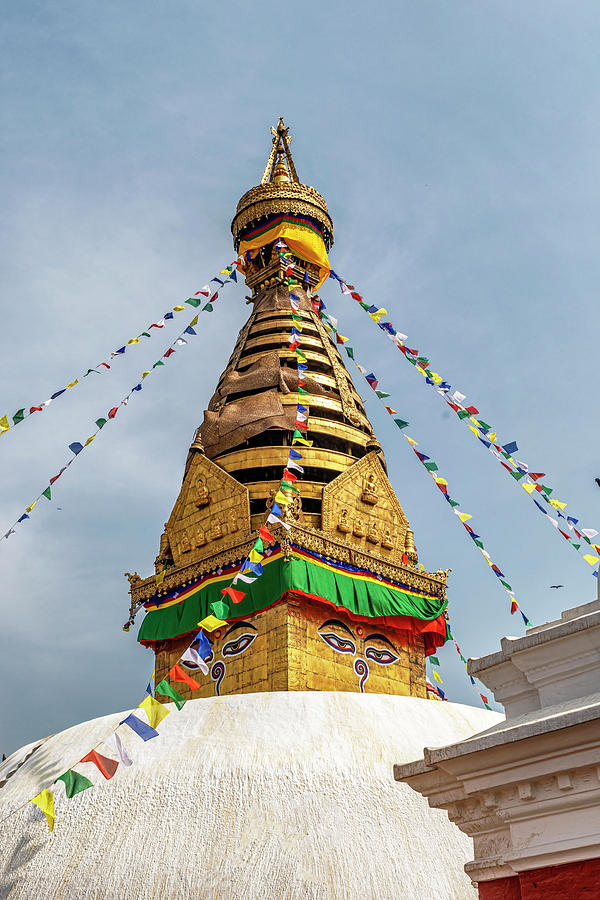 Swayambhunath Stupa located on the top of the hill and overlooki #1 Photograph by Marek Poplawski