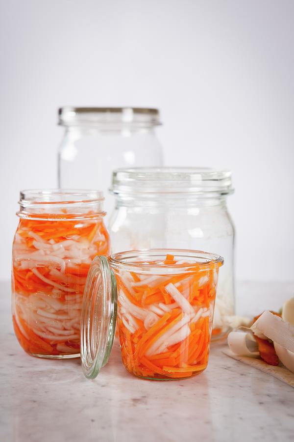 Sweet-and-sour Preserved Radishes And Carrots #1 Photograph by Elisabeth Von Plnitz-eisfeld