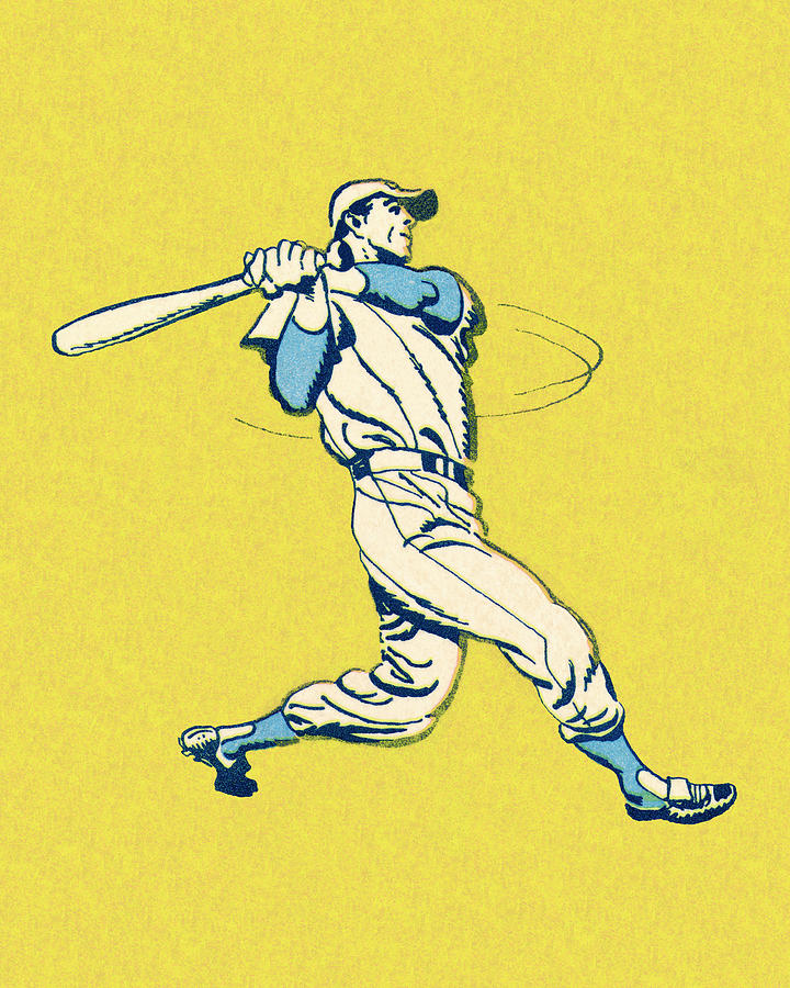 Baseball Player Drawing by CSA Images - Fine Art America