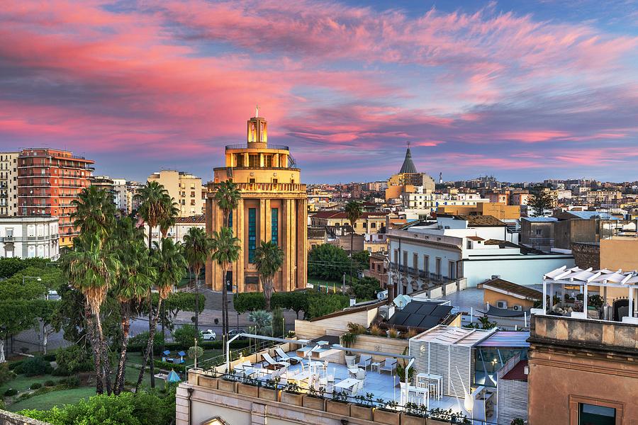 Syracuse Photograph - Syracuse, Sicily Cityscape View At Dawn #1 by Sean Pavone