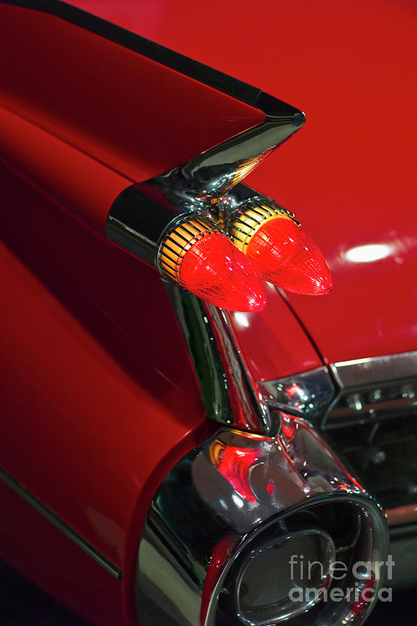Tail Fin On A 1959 Red Automobile #1 Photograph by Tetra Images
