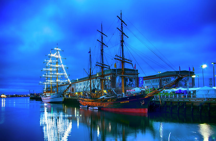 Tall Ships on Boston Harbor #1 Photograph by Joann Vitali