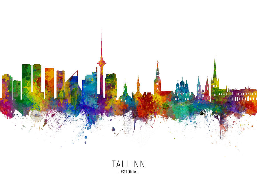 Skyline Photograph - Tallinn Estonia Skyline #1 by Michael Tompsett