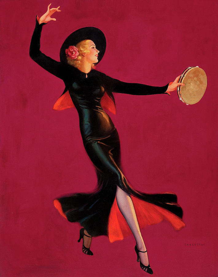 Tambourine Dancer #1 Painting by Edward Eggleston Tambourine Dancer #1 Painting by Edward Eggleston
